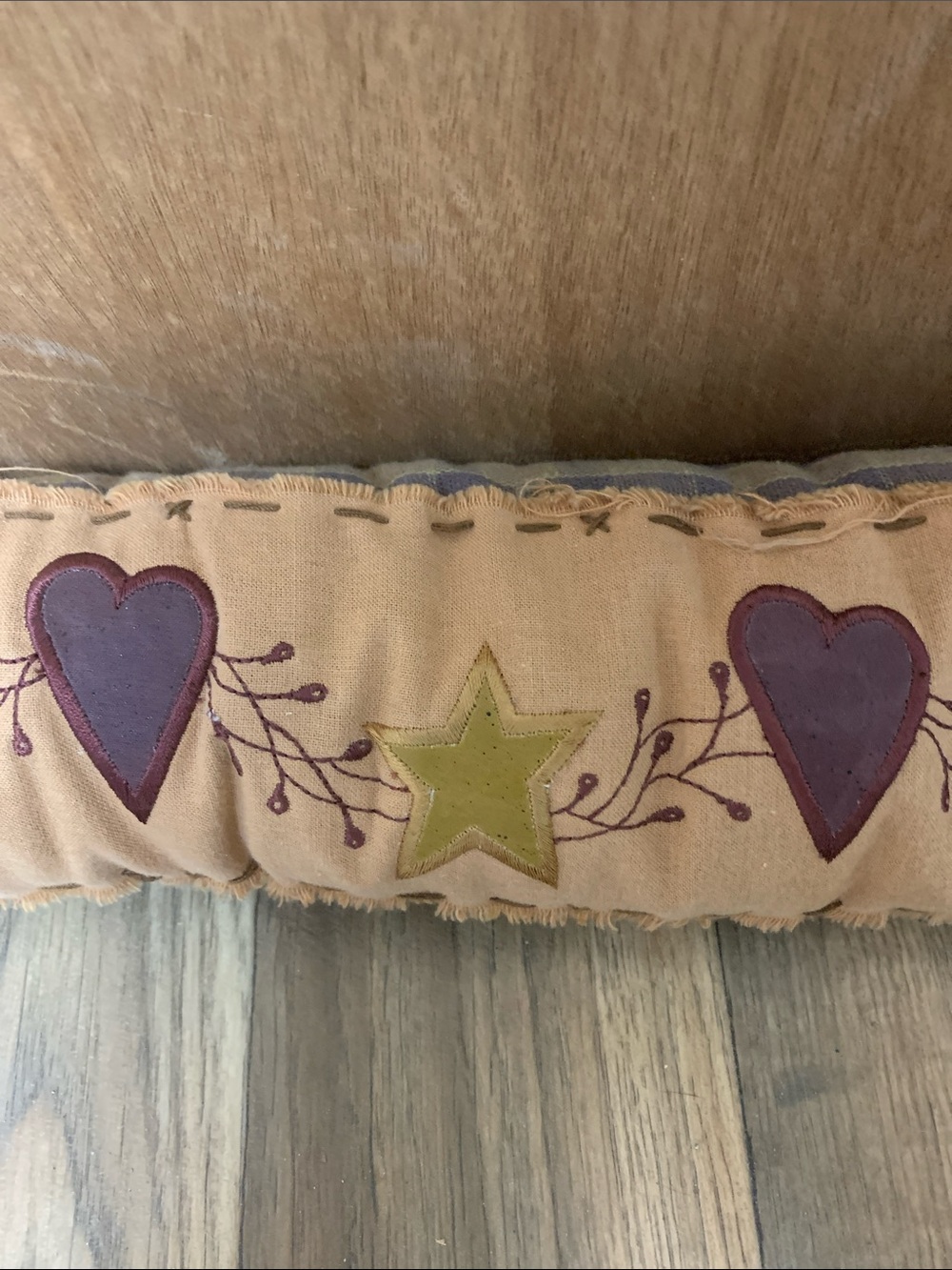 Decorative Beige Draft Stopper with Hearts & Star